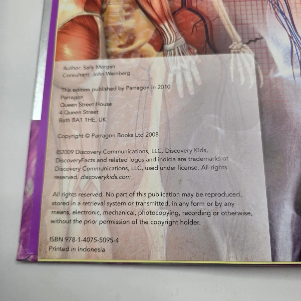 Discovery Kids Human Body Book Science Anatomy Stickers Poster Spiral Parragon